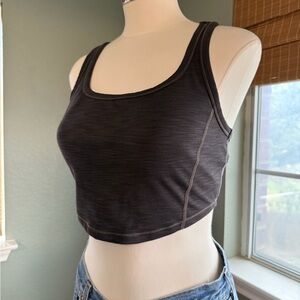 Prana - Black Ribbed Crop Top